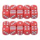 thumbnail image 1 of Juego de 20 dados de 16 mm con esquinas redondeadas y 6 caras para juegos de mesa, juegos de matemáticas, puntos rojos y azules., 1 of 14