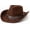 Brown Bull-head Cowboy Hat, variant on Western Cowboy Hat for Men Women Classic Fedora Hat with Buckle Belt ,Black