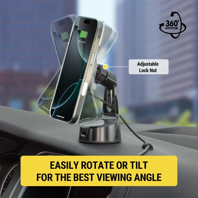 Scosche, Charge Pro Qi2 MagSafe Car Mount, 15W Fast Wireless