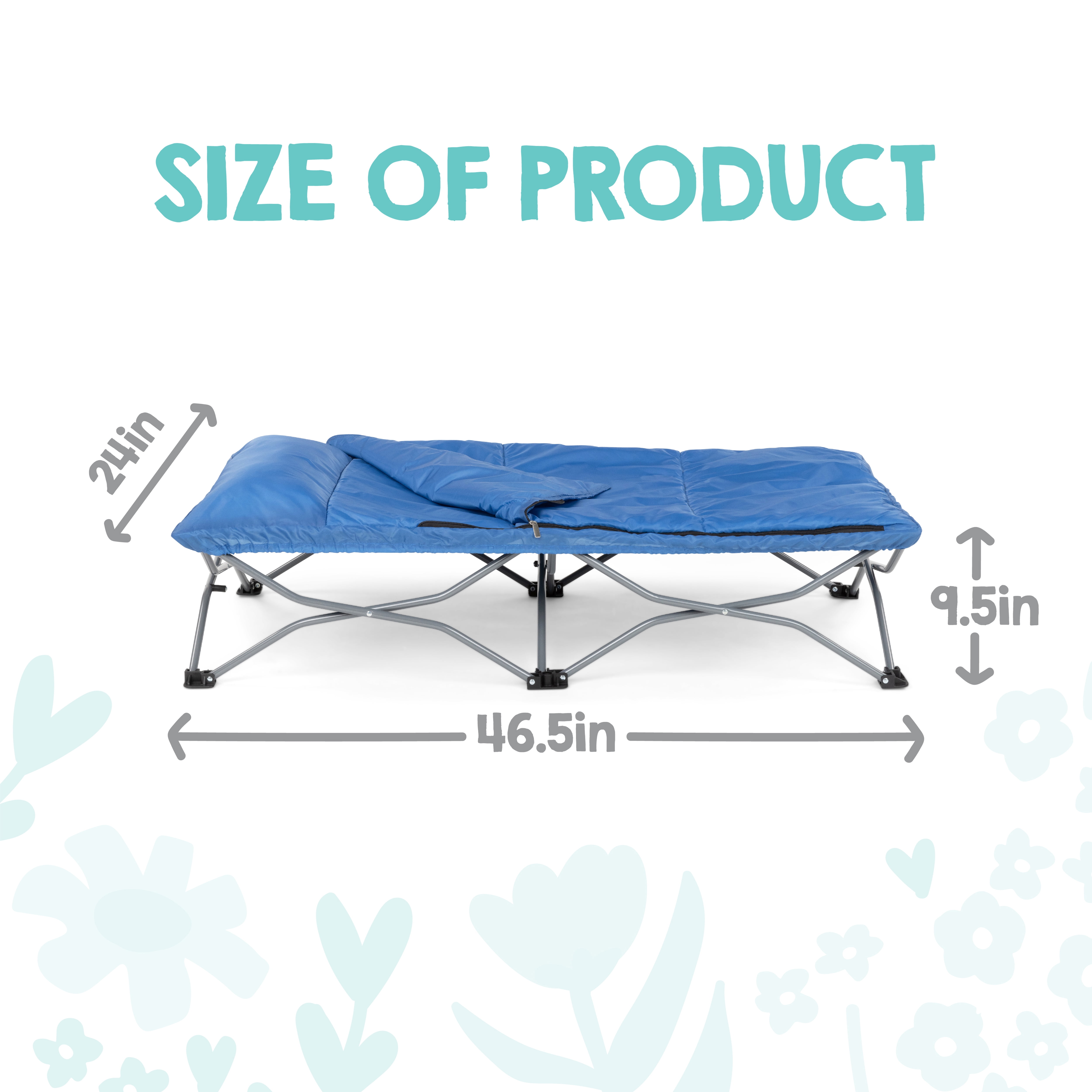 Regalo Deluxe My Cot Extra Long Portable Toddler Travel Bed with Sleeping Bag