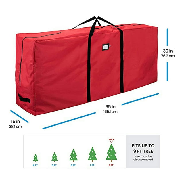 Langgg Xmas Tree Storage Bag Large-opening Design Container Outdoor Large-Capacity Oxford Fabric Organizer with Handles Home Party 122*34*51