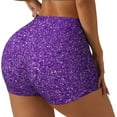 thumbnail image 2 of Naloa Glitter Purple Biker Shorts for Women Seamless Scrunch Short Women’s Yoga Shorts for Gym Running Sport Shorts - XX-Large, 2 of 9