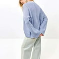 thumbnail image 5 of Tnhcen Women's Openwork Knit Sweater Loose Fit Round Neck Top Soft Acrylic Pullover Breathable Long Sleeve Comfort Casual Solid Color S-XL, 5 of 5