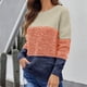 thumbnail image 4 of Suéter de cuello redondo para mujer, informal, de moda, de color a juego, de manga larga, con cuello redondo, 4 of 5