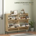 thumbnail image 4 of HOMCOM Armoire à Chaussures Mince, Armoire de Rangement pour Chaussures pour Entrée, Couloir, Chêne, 4 of 10