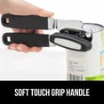 thumbnail image 4 of Stainless Steel Manual Can Opener, Soft Touch Handle, Built-In Bottle Opener, Black, 4 of 9