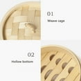 thumbnail image 3 of KGOTA Bamboo Chinese Dumplings Steamer with Lid Fish Rice Vegetable Basket Reusable Snack Steamer Cage Kitchen Cooking Tools, 3 of 8