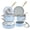 Blue, variant on Chef Power 10 Pcs Ceramic Non Stick Cookware Sets, Pots and Pans Set with Stainless Steel Handle, Dishwasher and Oven Safe, Cream White with Light Gold Handle