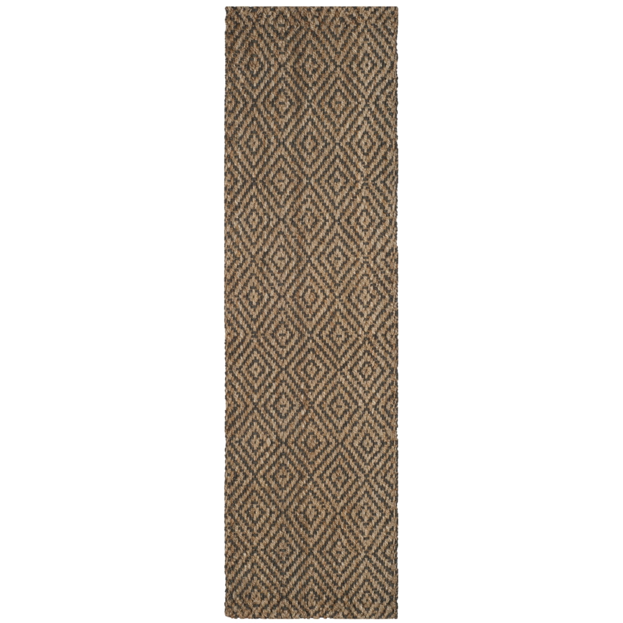 SAFAVIEH Natural Fiber Emory Geometric Jute Area Rug, Natural/Grey, 4' x 6'