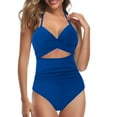 thumbnail image 2 of Women's Cutout High Waisted One Piece Swimsuit Wrap Tie Back, and Flattering, 2 of 3
