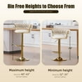 thumbnail image 4 of MOONMISS Bar Stools Set of 2, Adjustable Swivel Barstools, Velvet Counter Height Bar Chair with Back and Footrest for Kitchen Island Dining Room Café Pub,Ivory, 4 of 5