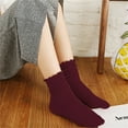 thumbnail image 2 of Uooqdmx Crew Socks for Women, Slouchy Socks for Women, Cotton Socks for Women, Casual Comfort Soft Socks, Cozy Socks, Red One Size, 2 of 5