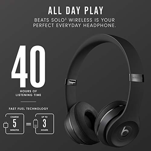 Open Box Beats Solo3 Wireless On-Ear Headphones - Black - Walmart.com