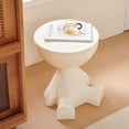 thumbnail image 5 of Wedyvko End Table, Circle Coffee Table, Sofa End Table Nightstand,Modern Bedside Home Decor for Living Room,Small Spaces, Easy Assembly,Milky white, 5 of 5