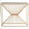 thumbnail image 2 of Butler Specialty Cosmo Fossil Stone And Metal Console Table In Gold, 2 of 9