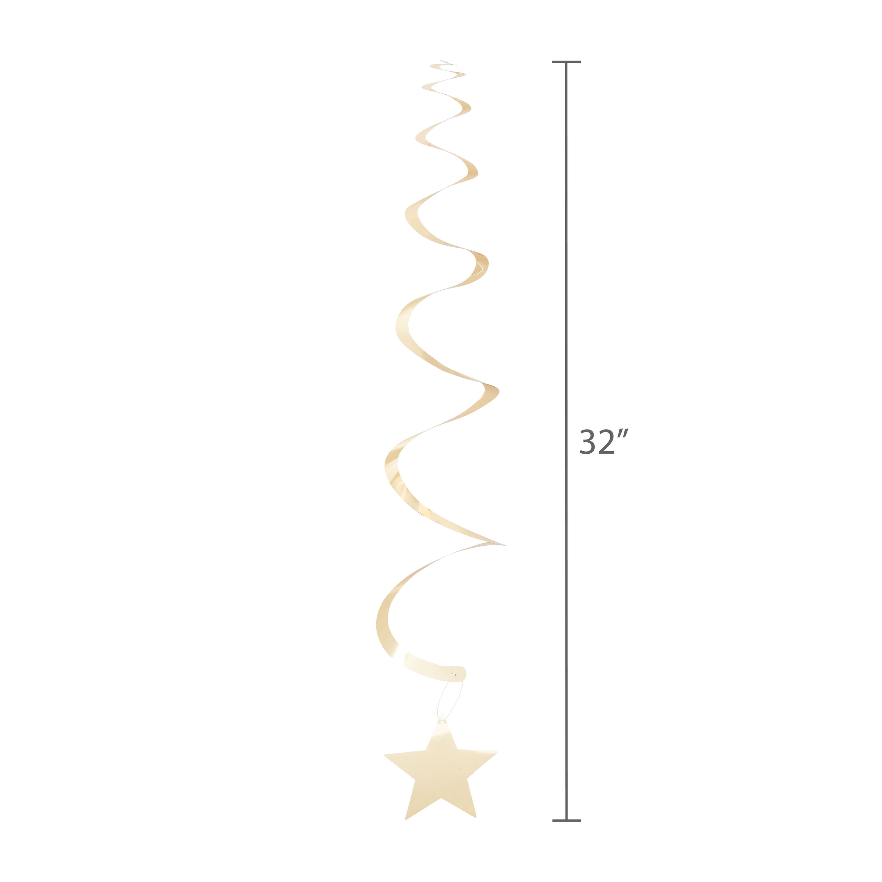 Black/Gold/Silver Star Dizzy Dangler Party Decorations, 6 Count, by Way To Celebrate