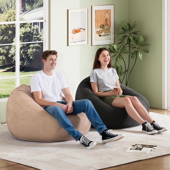 2 Pcs Bean Bag Chair, Inflatable Comfy Chair for Adults Kids Suit for Dorm Gaming Room