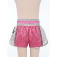 thumbnail image 5 of Hansber Boys Muay Thai Fight Shorts Sequins MMA Kickboxing Grappling Training Bottoms Combat Sport Shorts Pink 8, 5 of 7