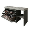 thumbnail image 2 of Castle Place Upholstered 41"L x 22" H Bench with Shoe Storage, Dark Grey, 2 of 9
