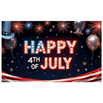 thumbnail image 6 of Firework Design Independence Day Celebration Banner Decorative Balloons Patriotic Theme Stars and Stripes Happy Fourth of July for Outdoor Party National Holiday Event Festive Gathering, 6 of 7