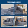 thumbnail image 3 of Eastvita Causeuse de Lecture en Chenille de 51,9 Po, Bleu, 3 of 5
