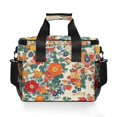 thumbnail image 7 of FORMRS Insulated Cooler Bag 24 Cans Capacity Soft Leakproof Lunch Box with Side Pockets, Orange Japanese Flowers Pattern, 7 of 7