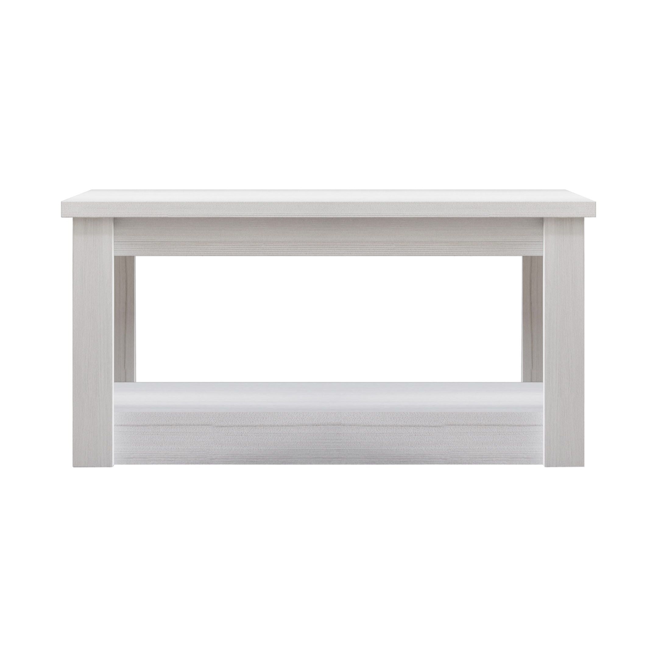 Home Design Herne Coffee Table with Rectangular Top and Spacious Lower Shelf, Modern Square Silhouette for Living Room Storage and Display, Easy Assembly, Gray