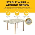 thumbnail image 4 of Spring Flowers Table Cloths for 4 Foot Rectangle Tables, Yellow Pink Floral Leaves Vintage Country Plants Patio Waterproof Elastic Fitted Tablecloths, Washable Rectangular Table Cover for Camping, 4 of 8