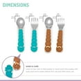 thumbnail image 3 of Melii spoon & fork set for baby & toddler, 4-piece stainless steel & plastic utensil set, 12+ months, bear & shark, 3 of 6