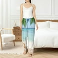 thumbnail image 5 of Uemuo Starfish in Beach Pattern Women's Wide Leg Palazzo Lounge Pants with Pockets Light Weight Loose Comfy Casual Pajama Pants-XX-Large, 5 of 9
