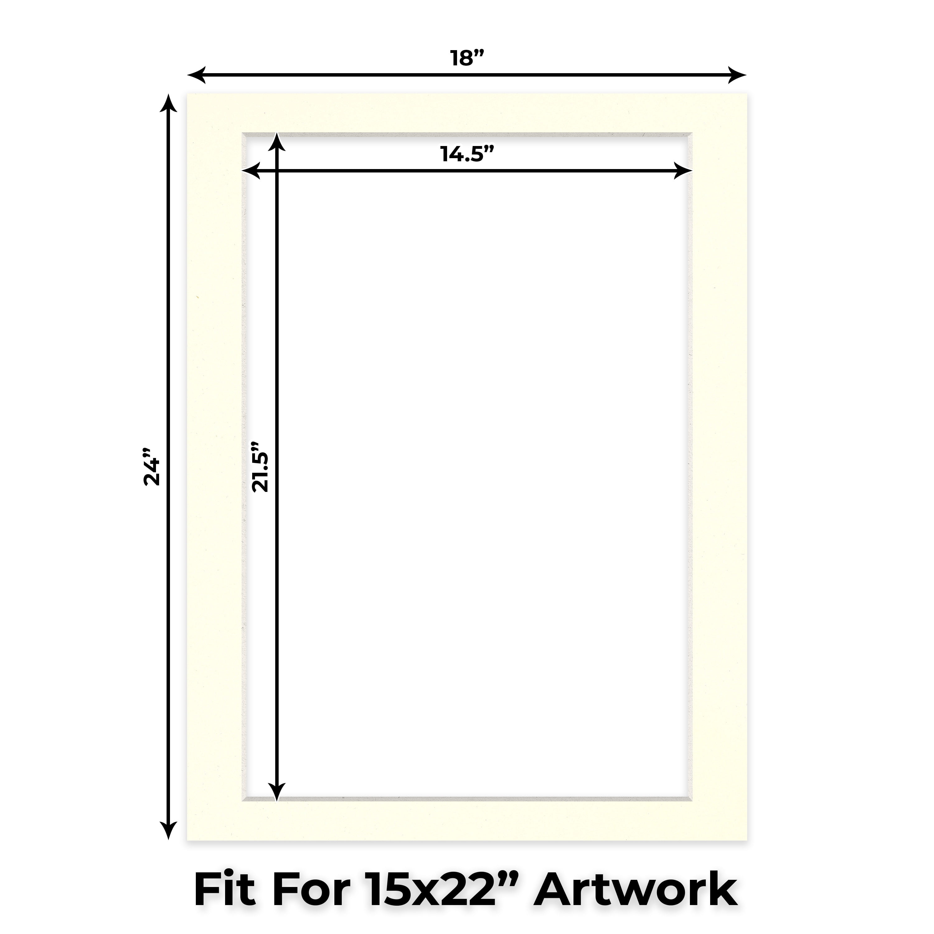 Cream Linen Picture Frame Mat for 18x24 Frames - Fits 15x22 Photos - 25 Mats