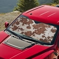 thumbnail image 5 of Xixirimido Windshield Sun Shade for Car SUV Truck Foldable Sunshade for Car Windshield Block UV Rays Keep Your Vehicle Cool Car Interior Accessories, Brown Cow Print, 5 of 8
