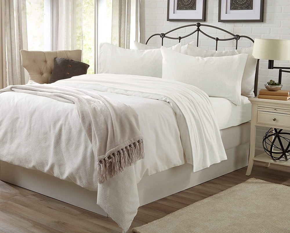 King 4-Piece Sheet Set, Brooklyn Flat Cotton Blend Ultra Soft Jersey Knit Sheet Set By Royale Linens