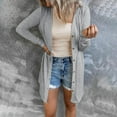 thumbnail image 4 of UTTOASFAY Women Solid Loose Long Sleeve Cardigan Autumn Coat Blouse Gray 8(L), 4 of 7
