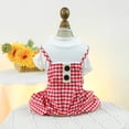 thumbnail image 3 of Guiexla Pet Jumpsuit Button Design Classic Plaid Pattern Pet Overall Comfortable Soft Dog Jumpsuit Pet Supplies, 3 of 7