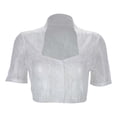 thumbnail image 5 of DuoJiaJ Traditional Bavarian Dirndl Blouse Women's Long Sleeve Stretch Lace Top For Oktoberfest Events German Style Hollow Lace Shirt Womenâs V-Neck Tops White, 5 of 5