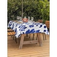 thumbnail image 4 of 60x84 Inch Outdoor Tablecloth with Umbrella Hole Zipper Rectangle Blue Spring Floral Rectangular Tablecloths Outside Waterproof Summer Farmhouse Flowers Botanical Patio Table Cover for Picnic Party, 4 of 8