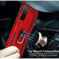 thumbnail image 3 of CoverON For Samsung Galaxy S21 FE Ring Case, Kickstand Rugged Phone Cover Magnetic Car Mount Compatible - Red, 3 of 9