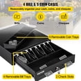 thumbnail image 4 of VEVOR Cash Register Drawer, 13\" 2 Unlocking Ways, Fully Removable Design with 4 Bill 5 Coin Cash Tray, 2 Keys Included, Compact Size Cash Registers for Supermarket, Bar, Coffee Shop, Restaurant, 4 of 9