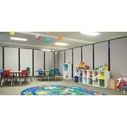 Versare Room Divider 360 Portable Wall Partition | 9 Panels Wide | 25 x 610 Cloud Gray Fabric Panels