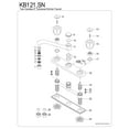 thumbnail image 3 of Kingston KB121 Two-Handle 2-Hole 8" Centerset Kitchen Faucet in Polished Chrome, 3 of 4