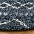 thumbnail image 3 of SAFAVIEH Arizona Teagan Geometric Shag Area Rug, Slate Blue/Ivory, 6'7" x 6'7" Round, 3 of 8