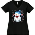 thumbnail image 3 of Inktastic Holiday Snowman Women's Plus Size V-Neck T-Shirt, 3 of 5