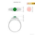 thumbnail image 5 of ANGARA Natural Aeon Vintage Style Emerald and Diamond Three Stone Engagement Ring in 14K White Gold for Women (Size-5mm) | May Birthstone, Anniversary, Jewelry Gift for Women | Natural Emerald Ring, 5 of 9