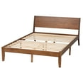 thumbnail image 4 of Baxton Studio Salvatore Mid-Century Modern Walnut Brown Finished Wood Queen Size Platform Bed, 4 of 10