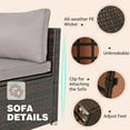 thumbnail image 4 of 8 Pieces Patio Furniture Set,Wicker Outdoor Conversation Set,Rattan Sectional Sofa Set w/Storage Box & Glass Coffee Table for Porch Poolside Backyard- Brown/Gray, 4 of 14