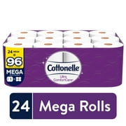 Cottonelle Ultra ComfortCare Soft Toilet Paper, 24 Mega Rolls