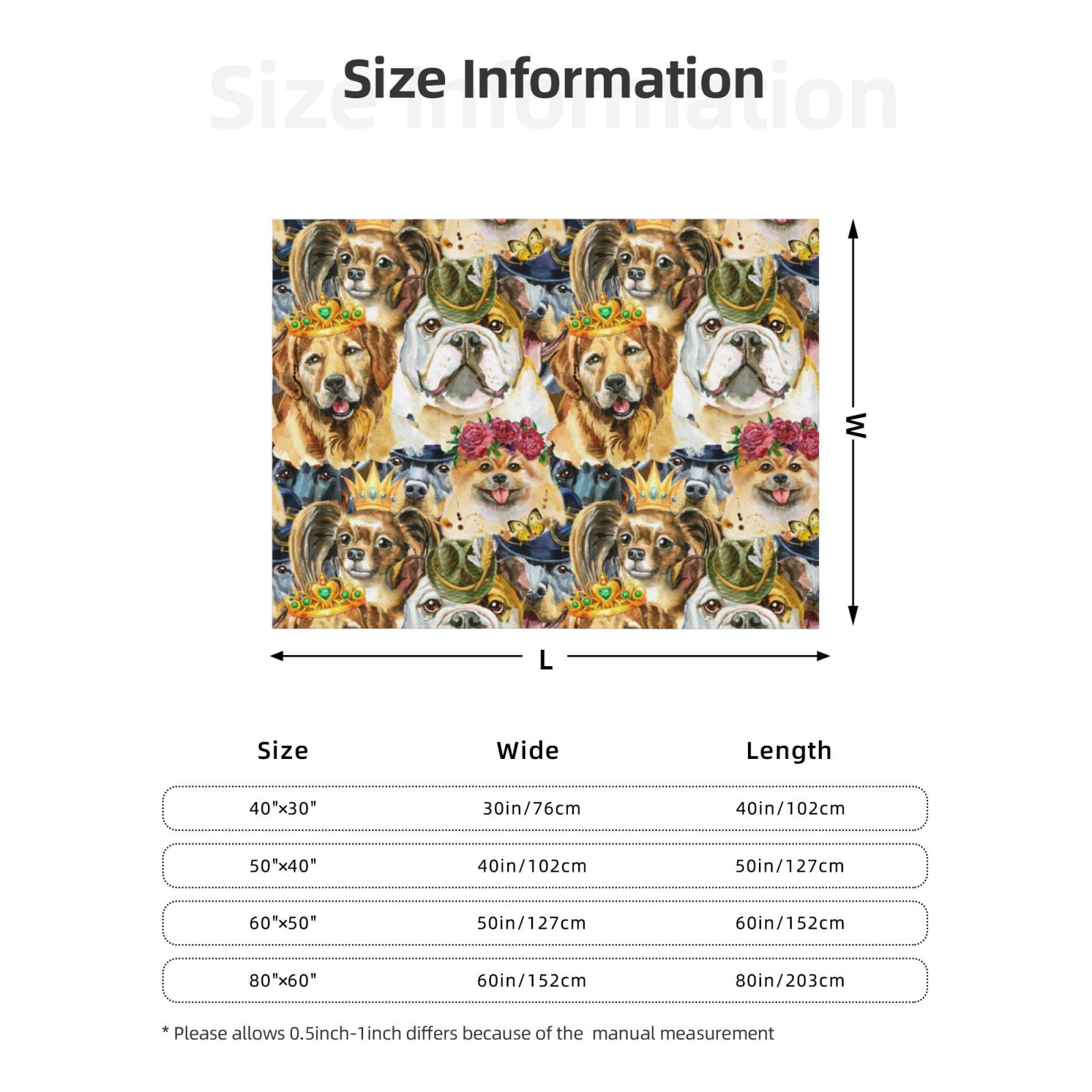 Throw Blanket for Couch - Watercolor Dogs Soft Comfy Lightweight Cozy Warm Throw Blanket, Fuzzy Plush Flannel Blanket & Throws for Sofa and Bed All Season