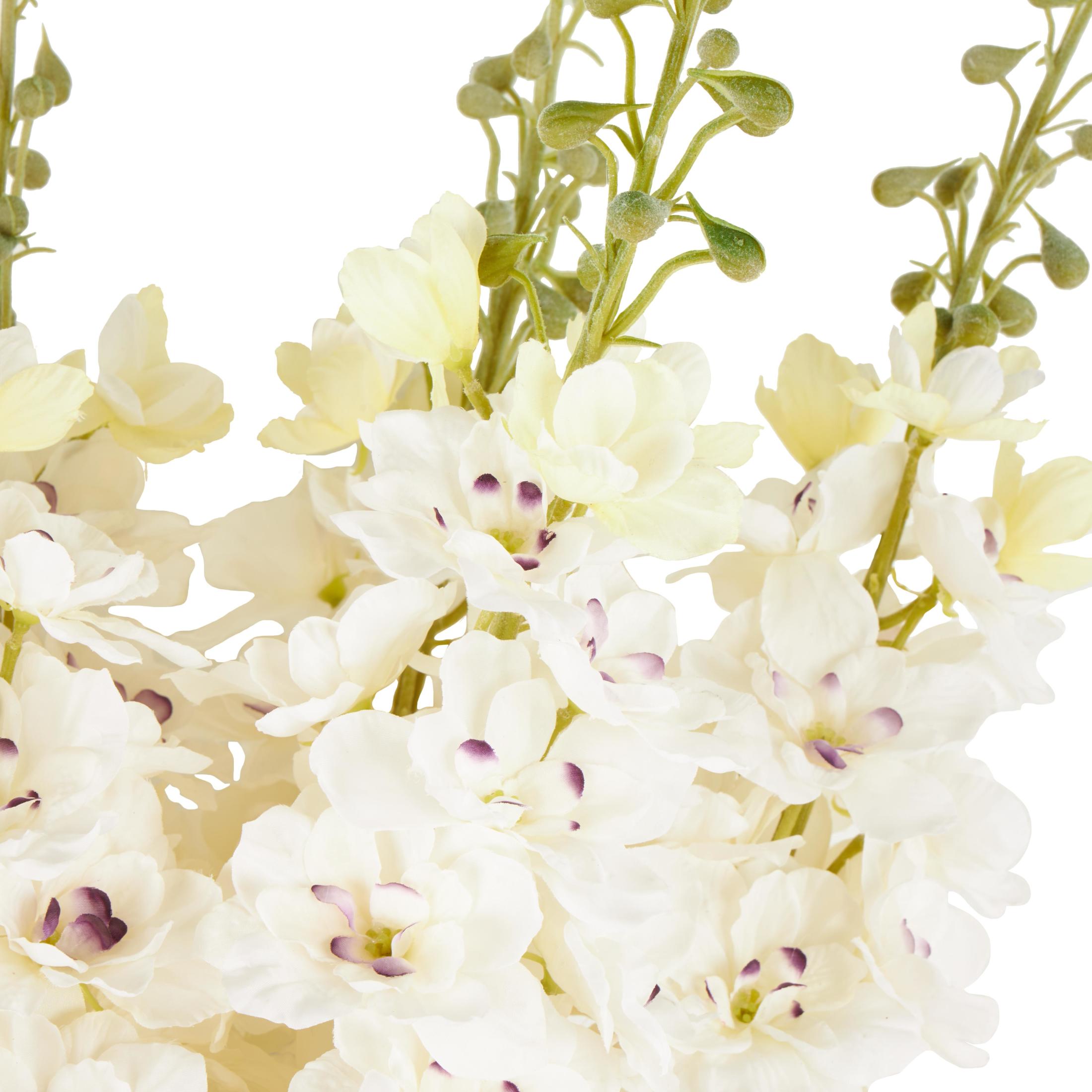 38" Plastic Floral Tall Delphinium Artificial Flower Stem, by DecMode (8 Count)