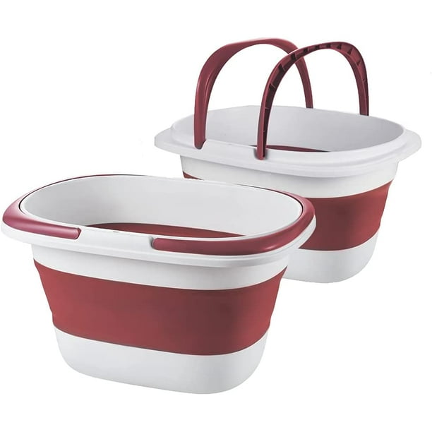 4.2 Gal(16L) 2 Pack Large Collapsible Plastic Bucket with Handle